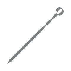Skewer icon. A tool for making shashlik. A metal rod with a pointed end. Used for grilling meat, fish, or vegetables over an open fire (grill or campfire).
