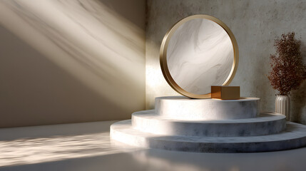 Elegant Minimalist Podium with Soft Spotlight &ndash; Modern Presentation and Display