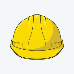 Yellow hard hat on a white background helmet safety vector illustration.