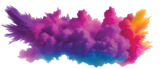 Abstract Modern Artistic Watercolor Splash and Rainbow Ink Texture with Soft Multicolor Brush Strokes and Bright Paint Explosion on White Isolated Background for Creative Graphic Design Projects