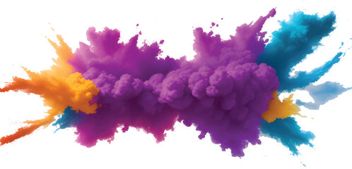 Abstract Modern Artistic Watercolor Splash and Rainbow Ink Texture with Soft Multicolor Brush Strokes and Bright Paint Explosion on White Isolated Background for Creative Graphic Design Projects