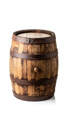Fototapeta premium Aged wooden barrel, isolated