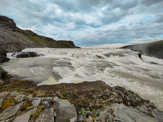 The Gullfoss waterfall in Iceland