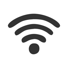 Wifi Icon Silhouette Illustration Symbol Clip Art. Internet Vector Graphic Pictogram Doodle Sketch Black Sign.