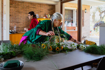 Festive floral Arrangement in a Cozy Home Setting