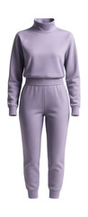 Lavender sporty tracksuit for women featuring a funnel neck and high-waisted pants.