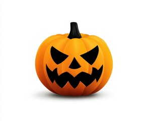 Happy halloween A vibrant, carved Halloween pumpkin with a menacing expression, perfect for seasonal decorations, event flyers, or party invitations celebrating fall festivities,