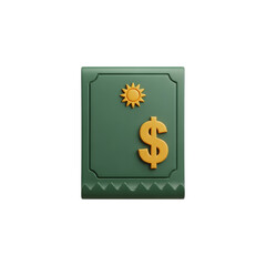 Obraz premium Secure green safe with golden dollar sign and sun symbol money security