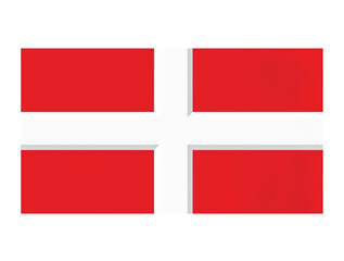 White Nordic cross on red field with smooth curved cross edges symbolizing unity.