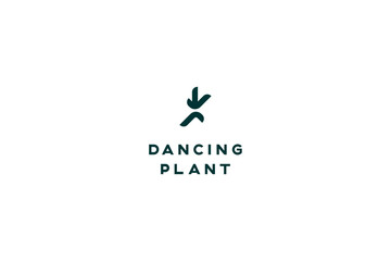 Template logo design solution with dancing plant image
