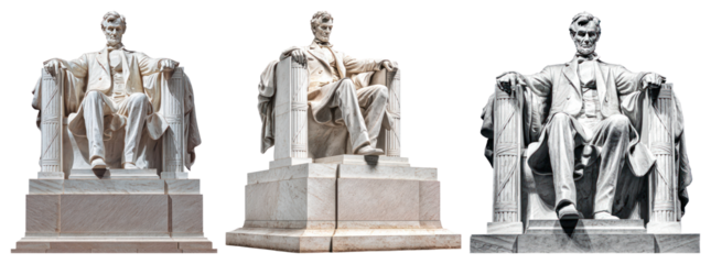 PNG Lincoln Memorial statue variations, element set on transparent background