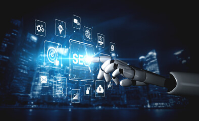 AI improves SEO visibility using intelligent optimization tools, keyword analytics, and smart...