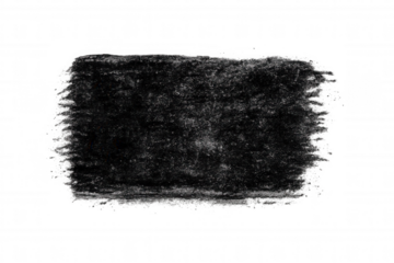 Black charcoal chalk texture rectangle, grunge background element, rough scribble frame with transparent backdrop
