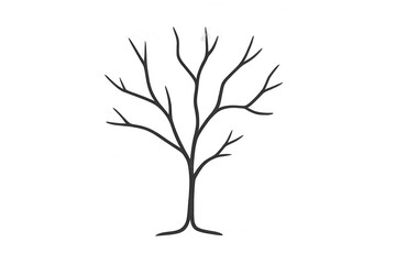 Obraz premium Bare tree branches drawing on transparent background, symbolizing winter, growth, or nature