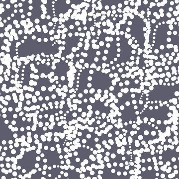 Monochrome seamless texture abstract pattern with wavy thread lines on grey background. Psychedelic background for interior decor, wallpaper, wall panel, textile, poster, web banner, image of blog. 