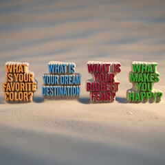 Colorful Inspirational Questions - A Visual Exploration of Personal Preferences and Aspirations.