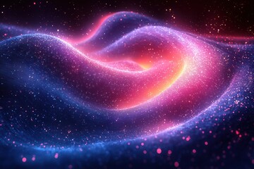 Abstract digital waves glowing with vibrant purple and blue colors