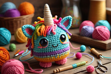 Crochet Monster Unicorn Toy