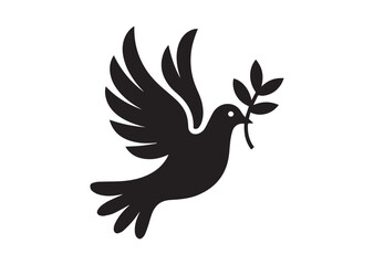 Obraz premium Dove of peace icon, Dove of peace solid vector design