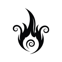 Elegant fire symbol with decorative flames