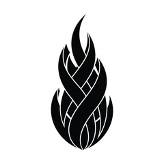Intricate flame symbol with woven appearance