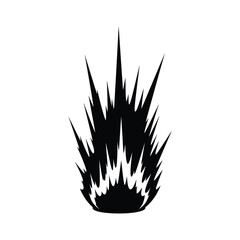 Black silhouette of a fire explosion