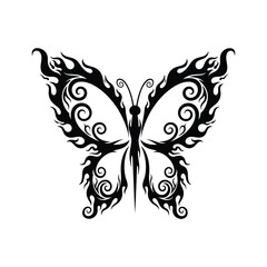 Butterfly with flame pattern for decoration