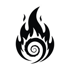 Burning spiral flame, a symbol of inner fire