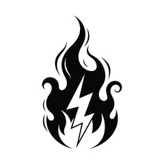 Flame with lightning, a symbol of power