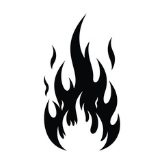 Black silhouette of a flame for design needs