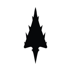 Black silhouette of arrowhead for native designs