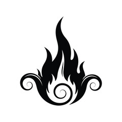 Abstract black and white fire design
