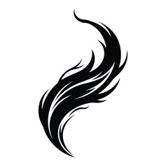 Abstract black swirl design, artistic element