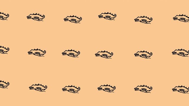Looping pattern animal crocodile on pastel orange, perfect for background designs, textiles, stationary, and digital wallpapers with an animal theme