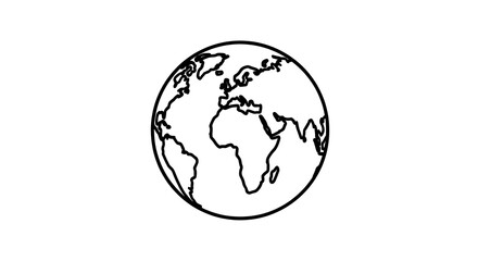 Earth Outline - A Simple Globe Illustration for Educational Purposes.
