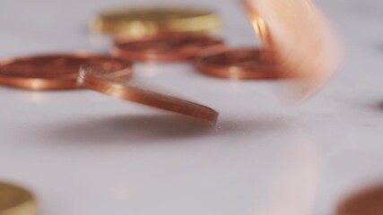 Coins background, euro coins. cent coins, counting euro cents - Powered by Adobe