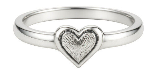 Elegant sterling silver phalanx ring featuring a heart design.