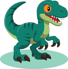 Fototapeta premium Cute Velociraptor Dino Vector