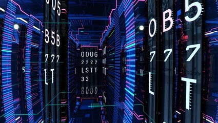 Futuristic Neon Digital Corridor