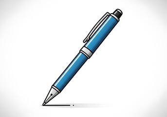 Blue Pen Illustration - Writing Instrument for Creative Expression.