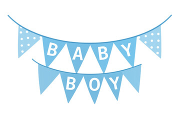 Baby boy bunting banner for shower celebration