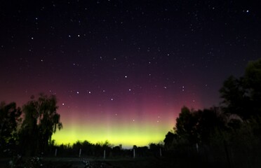 Northern lights in rural areas and the constellation Ursa major