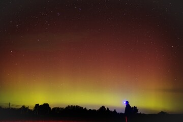 Northern lights in rural areas and the constellation Ursa major