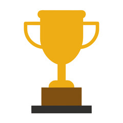 Golden Trophy Cup Icon with Simple Base