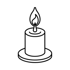 Single Candle with Flame Icon Vector