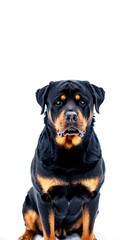 Fototapeta premium Purebred Dog on White Background, 16:9 and 9:16 Format