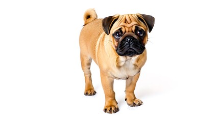 Obraz premium Purebred Dog on White Background, 16:9 and 9:16 Format