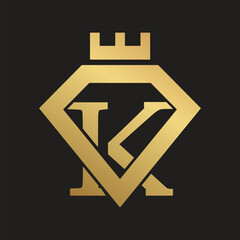 Luxury K logo design. Crown K logo design. Jewelry logo design