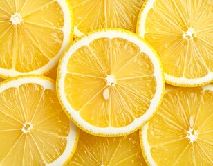 Close-up of many lemon slices