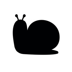 Vector hand drawn snail silhouette isolated on white background © Sweta